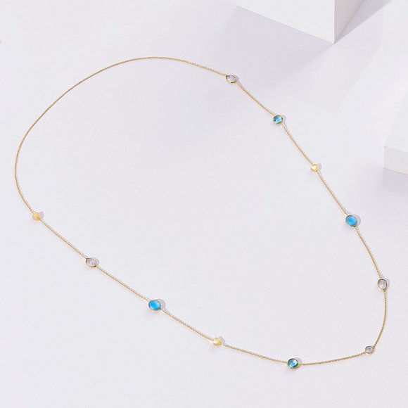 Delightfuly Jewelry - 🌟18K Gold Tone Semiprecious Stone Strand Necklace